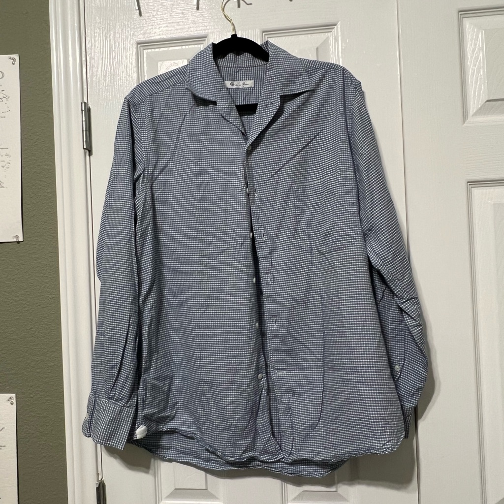 Loro Piana Blue Checkered Shirt Jacket
